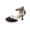 Sandalias Casuales de Encaje con Bloques de Color, Cierre de Cordones, Punta Abierta, Tacones de Aguja 28-43 Tallas Grandes Zapatos Zapatos de Exportación de Amazon