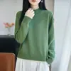 Nova coleção outono e inverno: colorido em blocos, estilo duas peças, suéter de tricô com gola redonda para mulheres, corte solto, efeito emagrecedor, versátil, camada base de algodão puro