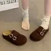 Novas Chinelos Meio Aberto Casuais com Solado Grosso e Bico Fechado para Mulheres Primavera Verão 2026, Chinelos Fofos Estilo Birkenstock para Uso Externo, Chinelos Preguiçosos