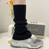 Cobre-meias de tricô cinza para mulheres, meias grossas até o meio da panturrilha para outono e inverno, combinadas com botas de neve, meias de panturrilha, aquecedores de perna y2k