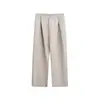 Pantalones Casuales de Pierna Ancha con Pliegues Dobles Tridimensionales y Caída Estilo Old Money Rumeng para Hombre Verano 2026 Pantalones Largos Rectos Sueltos Finos
