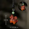 Tallado en Madera Colgante Llavero de Madera Juguete Cultural de Nicho Caballo del Zodiaco Decoración Colgante Cadena para Teléfono Tejida para Hombres y Mujeres