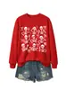 Sudadera casual de moda para mujer de Halloween con nueve marcos de calavera y lazo de estrella - Tienda independiente de Amazon eBay