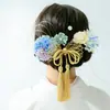 Set de Accesorios para el Cabello Estilo Japonés, Accesorios de Flores de Seda, Artesanía Japonesa Transfronteriza, Pasador para Maquillaje y Peinado de Kimono Estilo Tinta y Agua