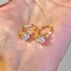Aretes Redondos con Diseño de Doble Estrella Brillante para Mujer, Pendientes Sencillos y Modernos con Temperamento, Ligeros, Lujo Cotidiano, Accesorios Versátiles para Pendientes