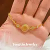 Mismo estilo Douyin método antiguo oro de arena cepillado incrustado con diamantes pulsera de paz y deseos lujo ligero nicho sensación de alta gama regalo para novia