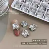 Arte de Uñas K9 sin Base con Brillantes Pedrería Blanca de Lujo, Pedrería Versátil Grande en Forma de Diamante Cuadrado para Uñas