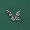Colgante de Mariposa Plata de Ley S925 Colgante Pequeño de Mariposa Colgante Lateral Accesorios para Pulsera Estilo Chino Cuerda Trenzada DIY Accesorios con Cuentas