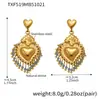 Acero Inoxidable Piedra Natural Borla Corona Corazón Estampado Cerámico DIY Multi-Accesorio Colgante Collar Aretes Set para Mujeres