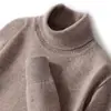 Suéter de Lã Novo Outono e Inverno Masculino Gola Alta Pulôver Manga Longa Masculino Solto Grosso Quente Tricô Camada Base