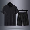Conjunto de Camisetas para Homens de Meia-Idade e Idosos, Novo Estilo Verão 2026, Roupa de Verão para o Pai, Manga Curta de Seda Gelo, Roupa para o Dia dos Pais
