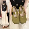 Zapatos de verano estilo nuevo Hada francesa 2026, con correa de velcro, punta cuadrada, Mary Jane, aumento de altura interno, diseño retro poco profundo