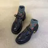 Chuyuji Sapatos Femininos de Couro Estilo Britânico Retrô com Solado Grosso e Salto Bloco 2026 Novos Mocassins Sapatos Mary Jane com Bico Redondo