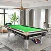 Mesa de Bilhar de Aço Forte e Durável para Armazém, Boa Qualidade e Preço Barato, Atacado de Fábrica Conjunto Completo de Mesa de Bilhar com Pernas Floridas e Maleta de Bilhar