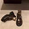 Versão em Couro de Mocassins Slip-On Estilo College com Fivela Quadrada, Salto Plataforma Grosso e Couro Genuíno para Mulheres