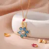 Collar Más Vendido Color Popular Gota de Agua Pétalo de Flor Verano Collar Dopamina Accesorios para Mujer Cadena Pequeña Fresca para Clavícula