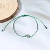 Pulsera Popular Transfronteriza Europea y Americana Personalizada de Trébol de Cuatro Hojas Pulsera Tejida a Mano con Cierre de Tirar Festival Irlandés Pulsera