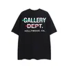 Departamento Gd Névoa Rua Principal Estampa de Letras Pintadas Vermelho e Verde Camiseta Solta de Gola Redonda Manga Curta Venda por Atacado