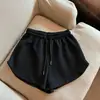 Shorts Casuais de Cintura Alta para Mulheres, Novo Padrão de Osso de Cobra de Verão Estilo Americano Plus Size Esportivos Cintura Elástica Perna Larga Hot Pants