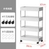 Estante de Almacenamiento Portátil Movible Estante de Almacenamiento de Cocina de Pie Multicapa Estante de Plástico con Ruedas para Baño Inodoro