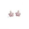 Venta directa de fábrica punto caliente Diamante Perla Flor de cerezo flor de cinco pétalos pétalos de flor cinco colores diy accesorios de aleación aretes