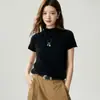 Suéter de cachemir 100% puro con cuello alto enrollado y dobladillo, manga corta para mujer, simple, elegante, versátil, tejido, capa base, suéter pullover