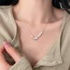 Colar de Amor Cintilante para Mulheres Requintado Gentil Elegante Pêssego Coração Clavícula Cadeia Ins Niche All-match Colar