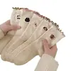 Estilo Otoño Lindo Transpirable Borde Fruncido Lazo Estilo Ins Encaje Calcetines Simples Versátiles Estudiante Calcetines de Media Pantorrilla