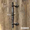 Manija de Puerta Grande de Hierro Fundido Antiguo Estilo Retro para Patio Exterior Jardín Puerta de Madera Decoración de Puerta de Gabinete Tirador de Hierro Forjado Perno