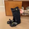 2026 Nova Moda Versátil Botas Femininas Longas Acima do Joelho com Fivela de Cinto de Cano Alto e Design de Bico Aberto