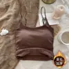 Camisola de Outono e Inverno Estilo Americano para Mulheres com Bojos e Forro de Lã, Adequada para Usar por Fora ou como Camada Base, Top Versátil para Mulheres