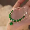 Cobre Chapado en Plata Nuevo Estilo Chino Agata Degradado Plata Triturada Set de Pulsera Cadena para Clavícula para Mujer Moda Elegante Estilo Étnico