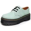 Botines Cortos Casuales de Plataforma para Mujer Aibideng 1461 de Cuero Genuino, Estilo Británico, Puntera Redonda, 3 Ojales, Suela Gruesa
