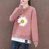 Sudadera Patchwork para Mujer 2026 Primavera y Otoño Nuevo Estilo Falsa de Dos Piezas Cuello Redondo Estilo Coreano Holgada Súper Popular Manga Larga Ins Venta al por Mayor Fabricante