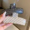 Pasador de Perla Incrustado con Diamantes Coreano, Diseño de Lujo de Moda, Pinza de Garra para la Parte Trasera de la Cabeza, Accesorio de Moda de Personalidad Nicho al por Mayor