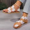 Sandálias florais boêmias plus size, sandálias de praia florais baixas de verão, tamanho 43, sandálias femininas estilo europeu e americano