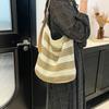 Bolso de Paja Rayado de Gran Capacidad para Mujer 2025 Verano Nuevo Bolso de Hombro para Playa Viaje Marítimo Bolso Tote Bandolera