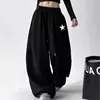 Calça de moletom cinza estilo esportivo casual para mulheres, nova coleção primavera 2026, cintura alta, modelagem solta, afina a silhueta, perna reta, calça atlética de perna larga