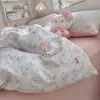 Conjunto de Roupa de Cama de Gaze de Camada Dupla Tipo Nuvem Conjunto de Quatro Peças 2026 Novo Estilo Pastoral Lençol Capa de Edredom Conjunto de Três Peças para Dormitório