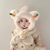 Touca de Bebê Inverno Cenoura Coelho Cachecol de Pescoço de Bebê Chapéu Peça Única para Meninos e Meninas Outono e Inverno Acolchoado à Prova de Vento Chapéu de Pelúcia