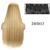 Peluca Europea y Americana cabello largo liso una pieza cinco pinzas clip pelo seda alta temperatura transpirable pieza de pelo peluca comercio exterior transfronterizo mujeres