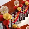 Decoração de Casamento Corrimãos de Escada, Adereços de Decoração de Quarto de Casamento, Véus de Casamento, Decoração de Quarto de Casamento, Conjunto de Bandeiras Onduladas para Escada
