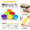Molde de Silicona de Grado Alimenticio Moldeado de Fábrica Molde de Silicona Molde Redondo para Hornear Pasteles de 7 cm Taza de Silicona para Muffins