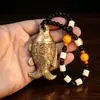 Artesanía de Adorno de Carpa Atrae Fortuna de Latón para Riqueza y Prosperidad