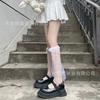 Calcetines de encaje con lazo para mujer, medias de red huecas con lazo y lazo, estilo Lolita