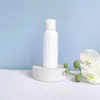 Botella Redonda Blanca para Mascotas con Tapa de Presión Rosca 100-500ml Botella de Plástico Transparente para Dispensar Loción