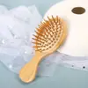 Pente de Massagem com Airbag de Bambu para Uso Doméstico, Pente para Cuidados com os Cabelos, Pente de Massagem Meridiana com Airbag
