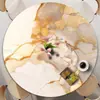 Toalha de mesa redonda estilo ins mais vendida com uma sensação criativa, de alta qualidade e luxo leve, tecido decorativo com padrão de mármore
