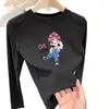 Camiseta stylish de doble cara con forro polar, cuello redondo, para niños mayores, cálida y suave, top casual de manga larga para niñas, adecuado para usar en capas