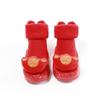 2022 nuevos zapatos y calcetines gruesos de rizo para recién nacidos cálidos rojos antideslizantes para niños pequeños bebé rojos calcetines de Año Nuevo